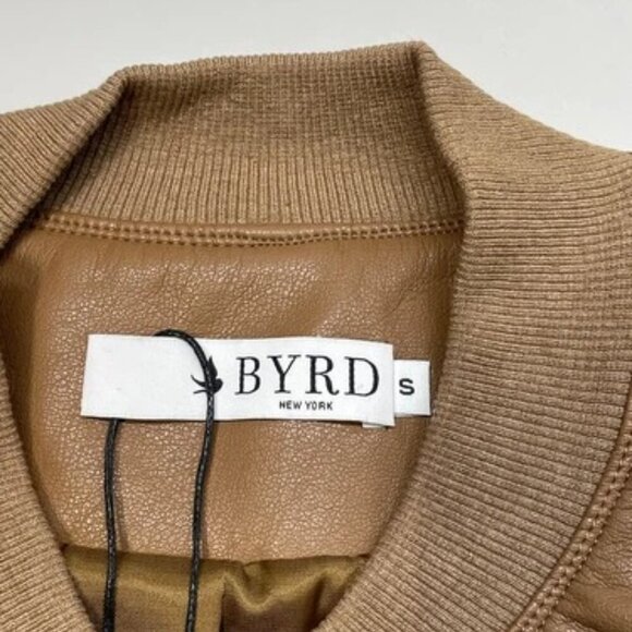 NEW BYRD Womens Varsity Jacket Brown Size S Sierra Lightweight Button Snap - Picture 6 of 7